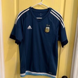 adidas Navy and White Argentina Kids Soccer Jersey